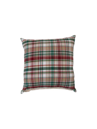 Red Green Plaid Pillow