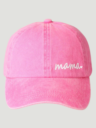 Mama Letters Embroidered Baseball Cap - Pink