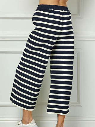 On the Chase Stripe Pants - Navy
