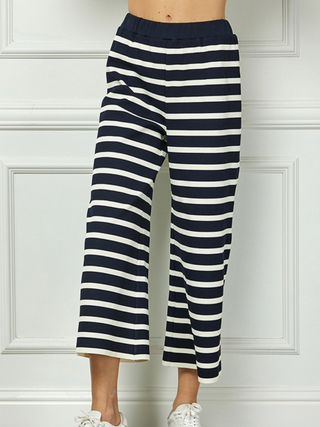 On the Chase Stripe Pants - Navy