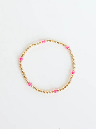 14k Gold Filled - Hot Pink Poppi Bracelet