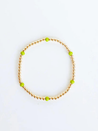 14k Gold Filled - Lime Green Poppi Bracelet