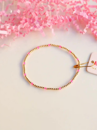 14k Gold Filled - Pink Dainty Poppi Bracelet