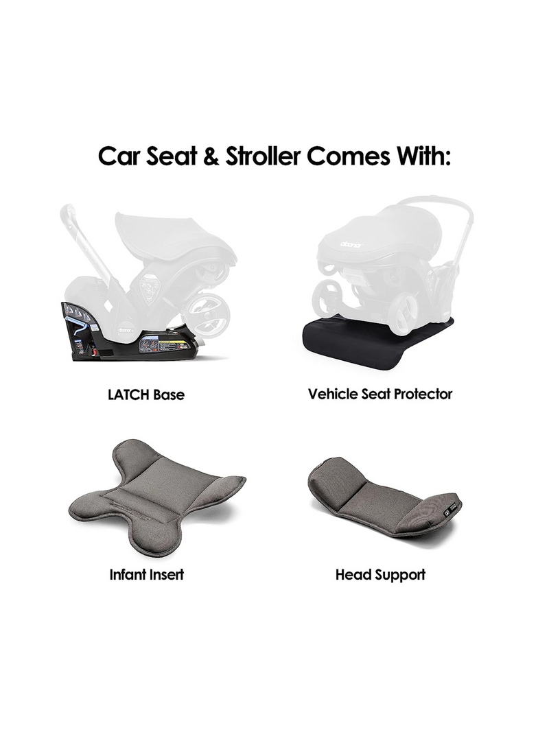 Doona Car Seat & Latch Base - Nitro Black (Car Seat to Stroller in Seconds)