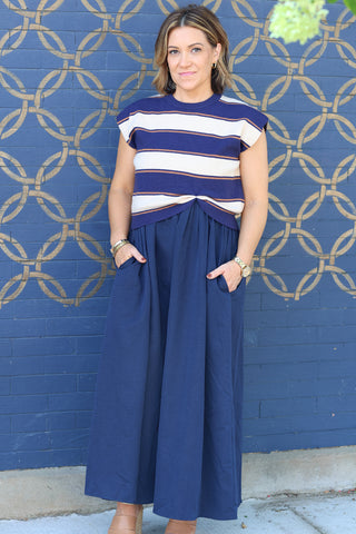 The Kit Two Piece Dress Navy
