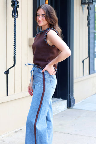 Washed Denim with Brown Media