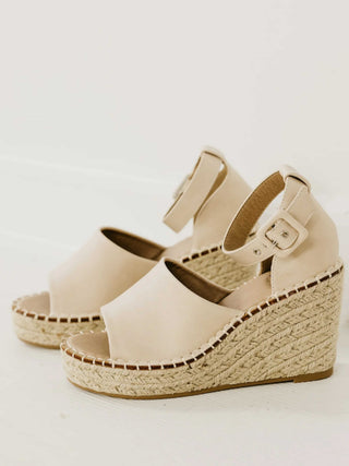 Beige Espadrille Wedge Heel
