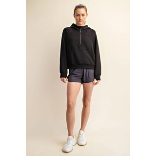 Black Modal Quarter Zip Jacket