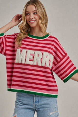 Christmas Sherpa Stripe Sweater