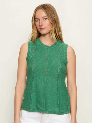 Easy Pointelle Shell Top - Green Juice