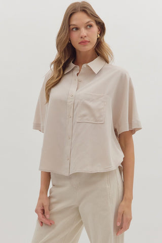 Ellie Ecru Button Down