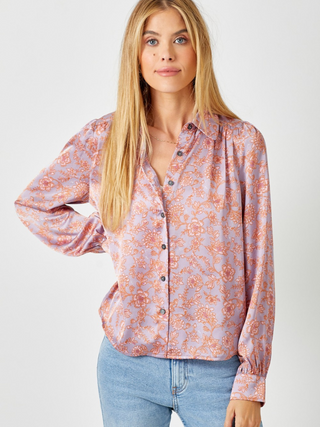Floral Whispers Satin Blouse