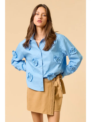 Flower Motif Long Sleeve Shirt
