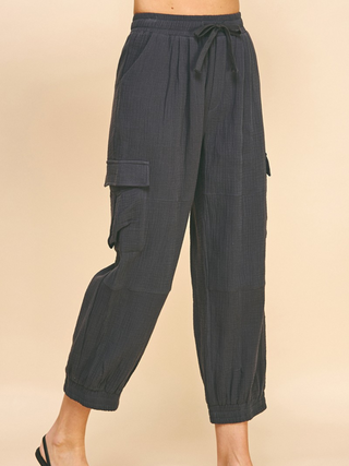 Get Going Cargo Pants - Charcoal