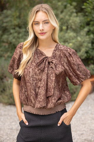 Monroe Front Bow Brown Top