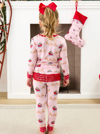 Pink Reindeer Sleigh Ride PJ Set
