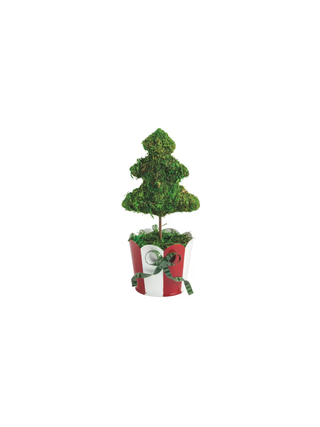 Red Stripe Xmas Tree Topiary