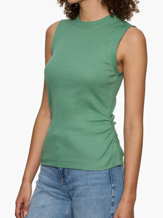 Ribbed Ruched Tank - Green Juice