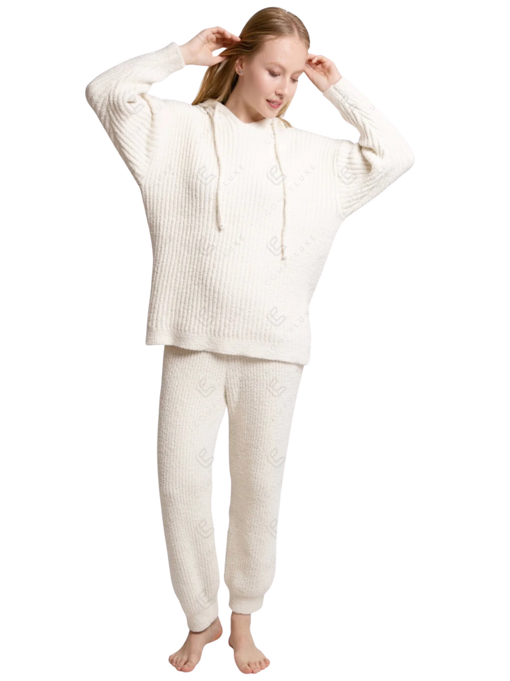 Ribbed Sweater/Pants Set - Ivory