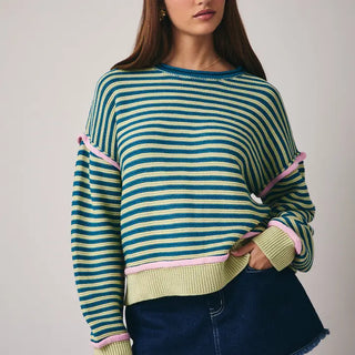 Roll Up Sage/Teal Sweater