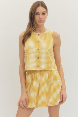 Sunshine Gingham Top