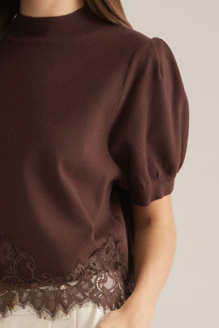 Sweet Lace Brown Top