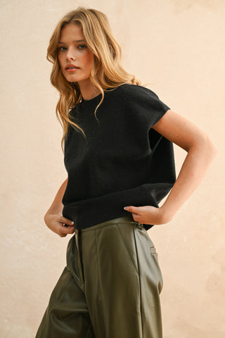 Sweet Sweater Top Black
