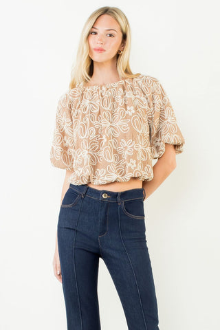 Sweetie in Sand Embroider Blouse