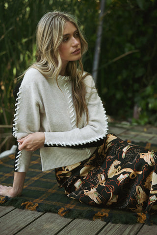 Taupe Brown Contrast Sweater