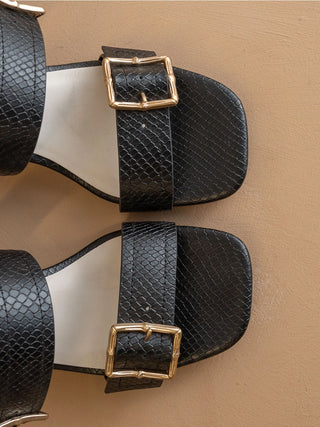 The Havana Black Bamboo Heel