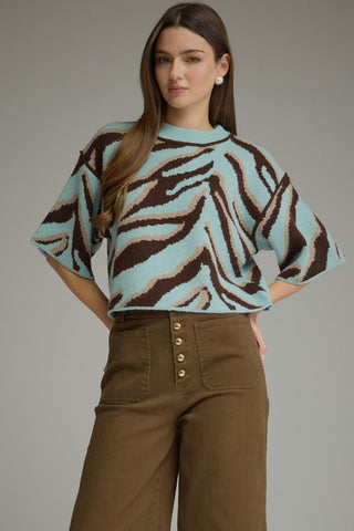 Wild Child Pattern Blue Sweater