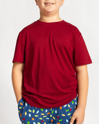 Youth Dark Red Crew Neck Tee