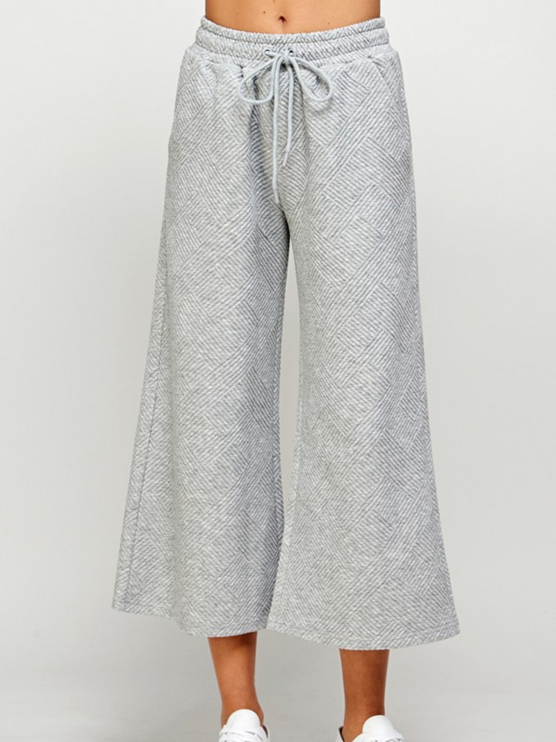 Textured Crop Pant - Grey