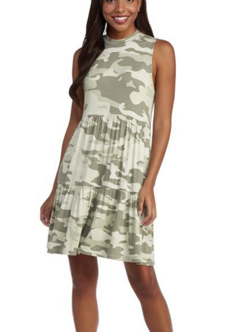 Tully Tiered Camo Dress