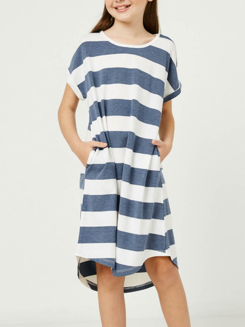 Ocean Blue Stripe Dress