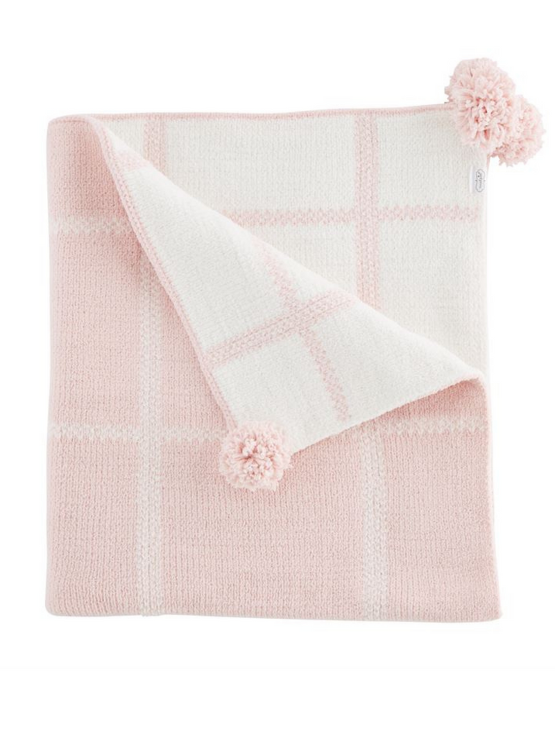 Pink Plaid Chenille Blanket